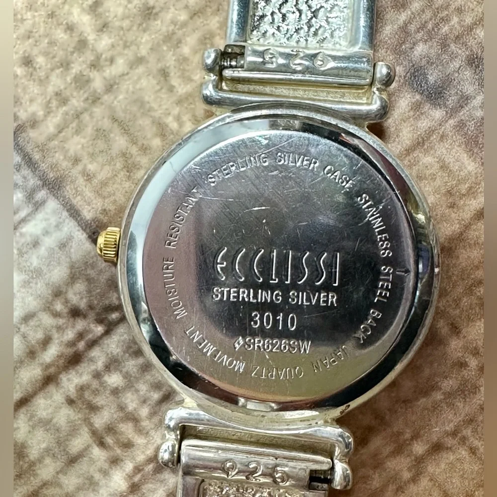ECCLISSI Sterling Silver .925 watch with in EUC - Picture 8 of 11